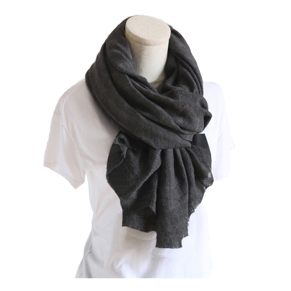 Grey oversized Large Travel Cotton Gauze Scarf